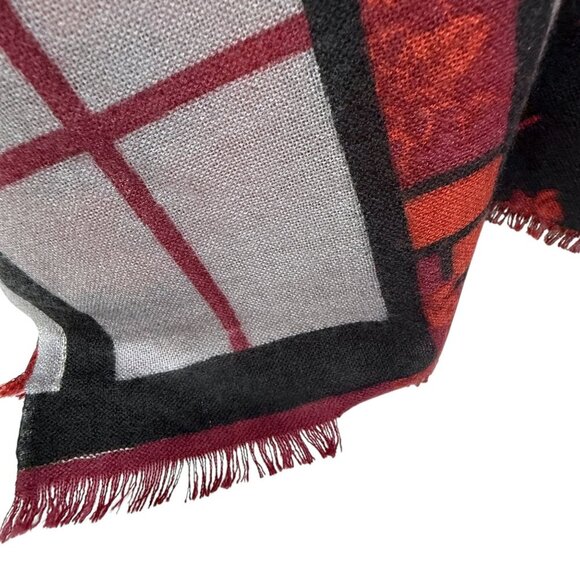 Yarnz 100% Cashmere Oversized Scarf Window Scene Print 36x80" Artsy Luxury - Picture 12 of 13